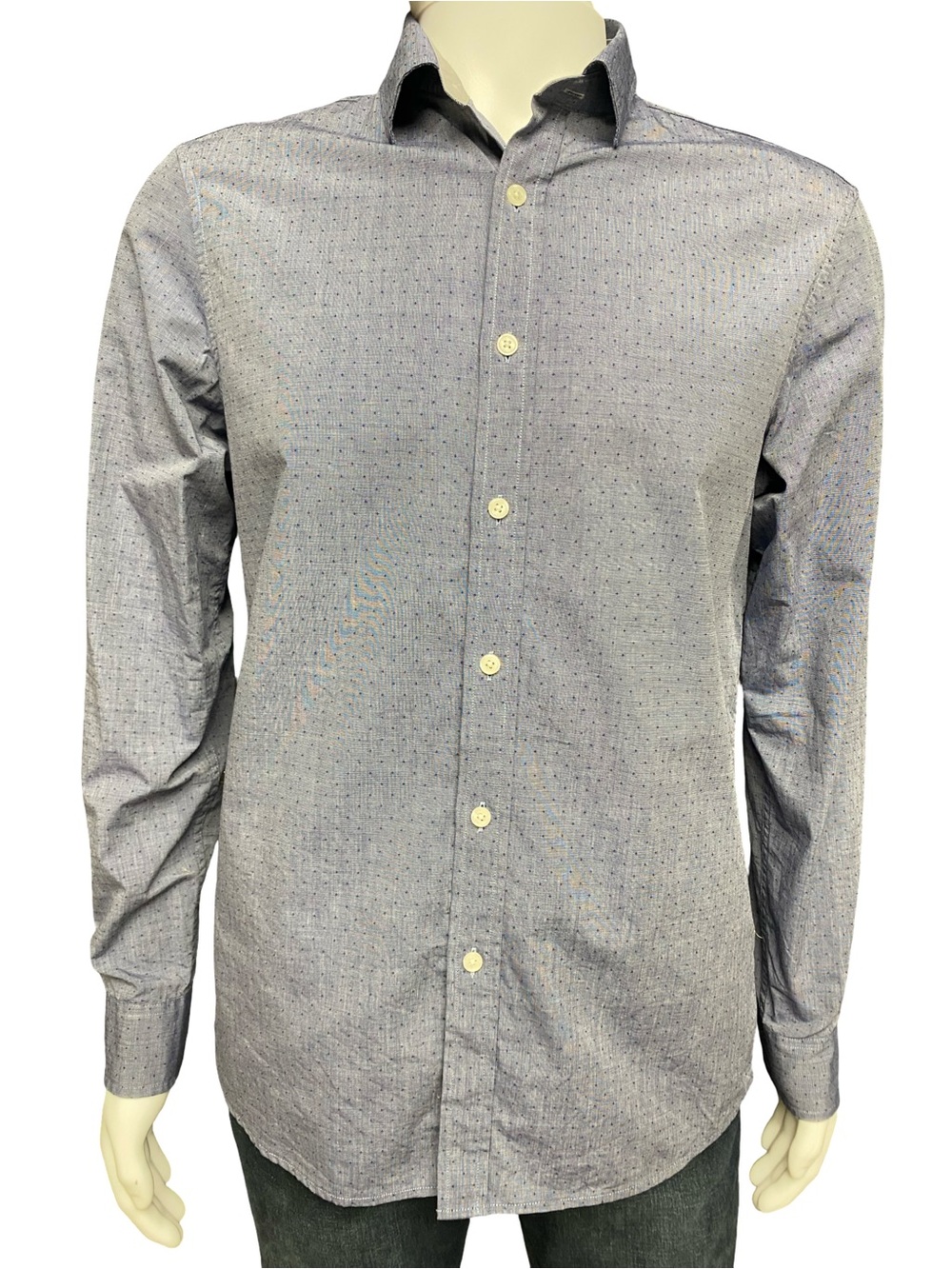 Michael Kors Men’s Medium Blue Micro Dot Classic Fit Shirt